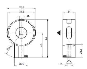 Preview: Kegelrad Getriebe 2,7:1 (6-Kant 6mm / 4-Kant 12mm)