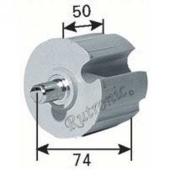 Wellenzapfen 60 mm zu Nutwelle, Stift 12 mm
