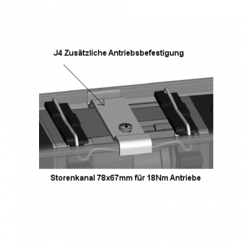 J4 Zusätzliche Antriebsbefestigung zu Kanal 78x67mm für 18Nm Antriebe