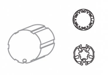 Adapter + Mitnehmer Set 9 für Profilrohr Impac 85