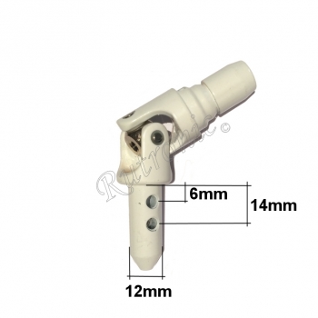Preview: Kreuzgelenk zu Alu- Kurbel innen rund, Bolzen-System (4-Kant Einsatz 8mm)