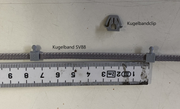 Kugelbandclip für Lamellen- Behänge