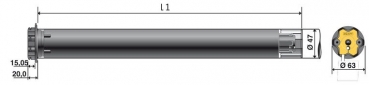 Preview: Oximo 50 RTS 6Nm Funkeinsteckantrieb mit 1m Kabel weiss