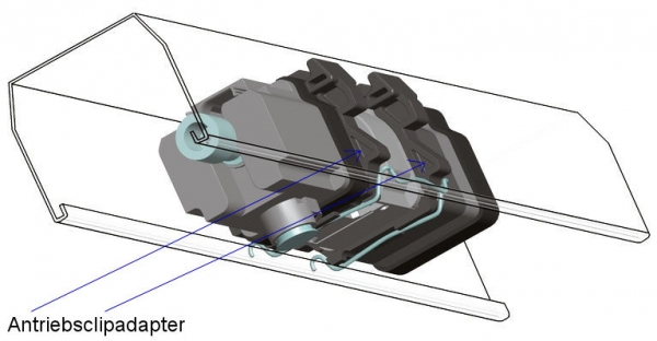 J4 Antriebsclipadapter für Storenkanal 78x67mm