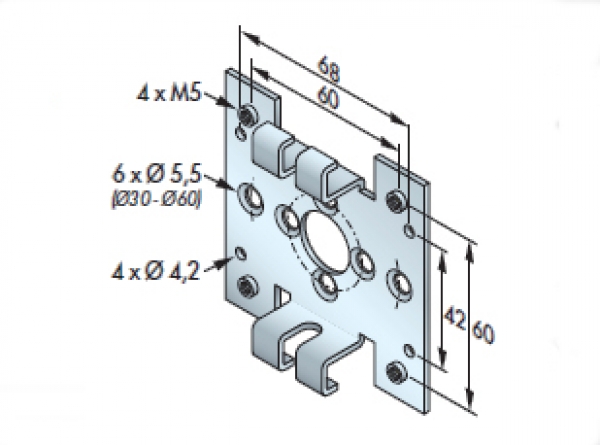 Simu Motorenlager universal 80x80mm
